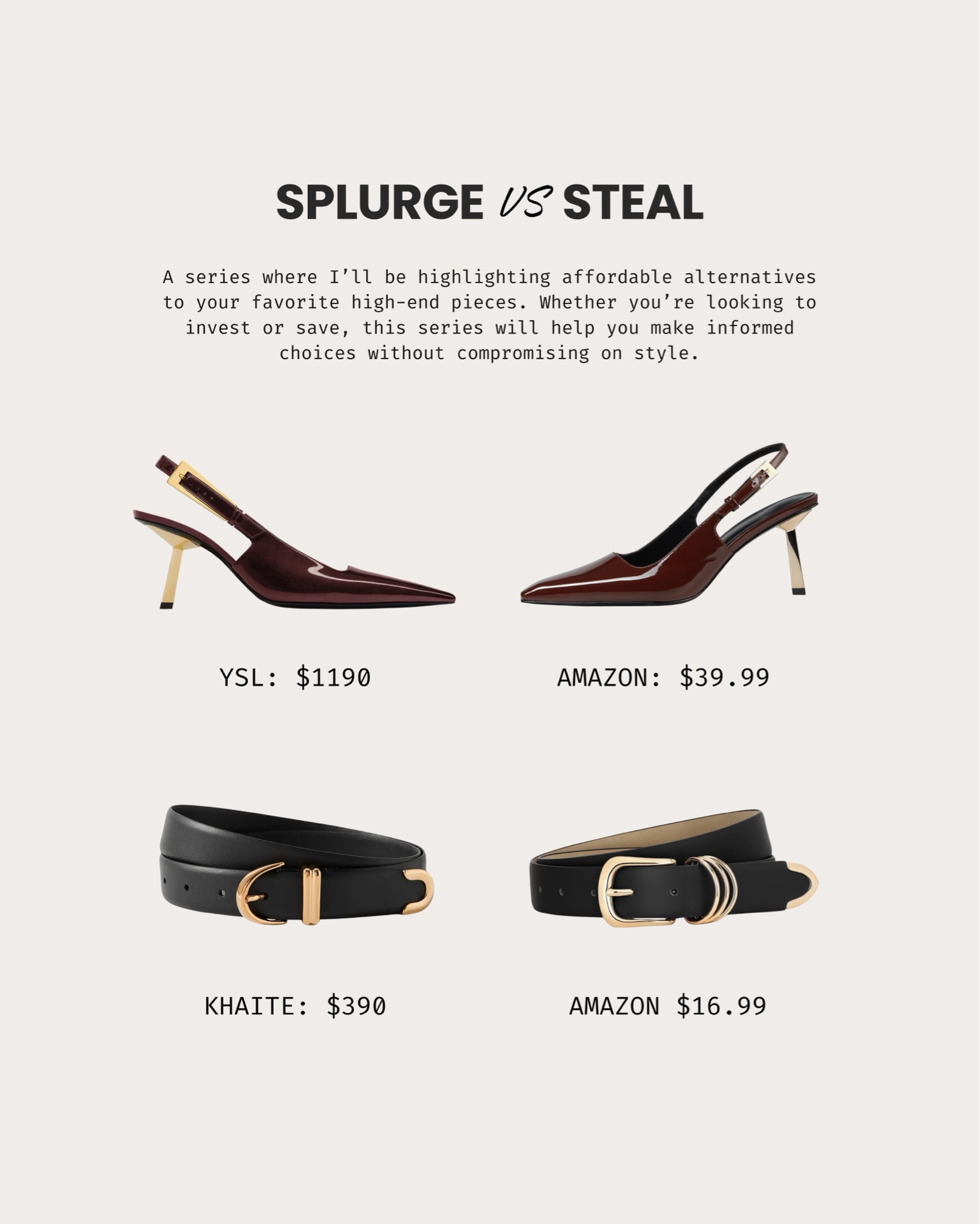 SPLURGE vs STEAL: Perfect fall accessories that won’t break the bank! 🍂 Stylist approved options that won’t sacrifice quality or comfort. 

#FallFashion #StyleOnABudget #SplurgeVsSteal #StylistApproved #CelebrityStylist #PersonalStylist 

#LTKShoeCrush #LTKFindsUnder50 #LTKStyleTip