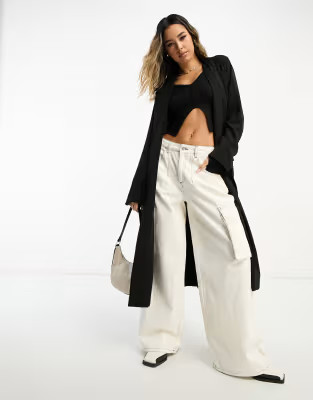 ASOS DESIGN soft duster jacket in black | ASOS (Global)