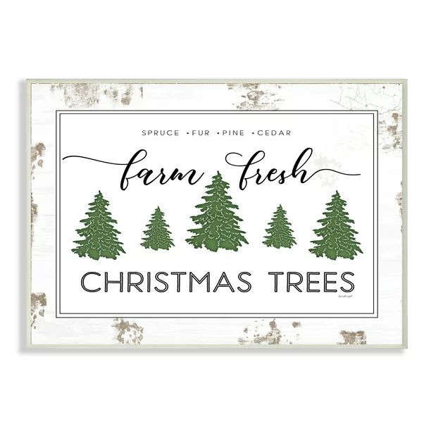 Stupell Industries Farm Fresh Trees Rustic Sign Christmas Charm Wall Plaque Design by Jennifer Pu... | Walmart (US)