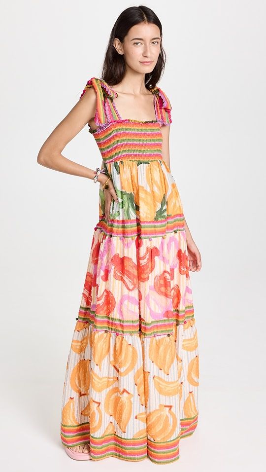 Fruits Scarves Tiered Maxi Dress | Shopbop