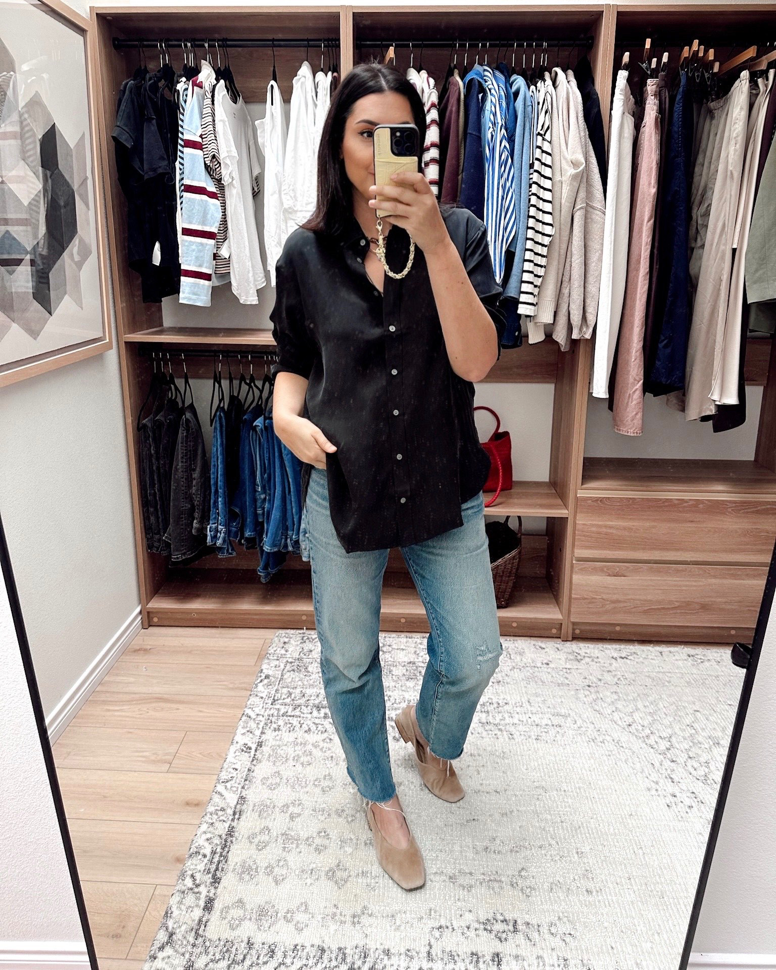 loved this top and ended up buying this one! I am in the medium, it runs BIG! The large was wayyyy too large for me, so keep that in mind. On sale through tomorrow! 

 