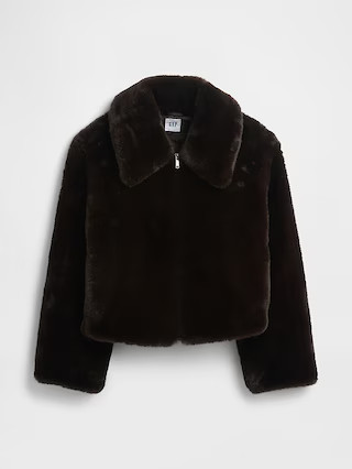100% Recycled Relaxed Faux-Fur Jacket | Gap Factory