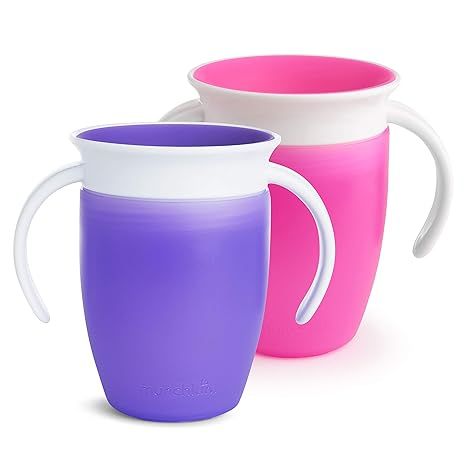 Munchkin Miracle 360 Trainer Cup, Pink/Purple, 7 Oz, 2 Count | Amazon (US)