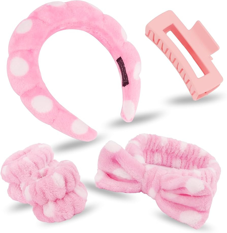 Canitor Spa Headbands Wrist Band Set with Hair Clip Skincare Headbands for Washing Face Non Slip ... | Amazon (US)