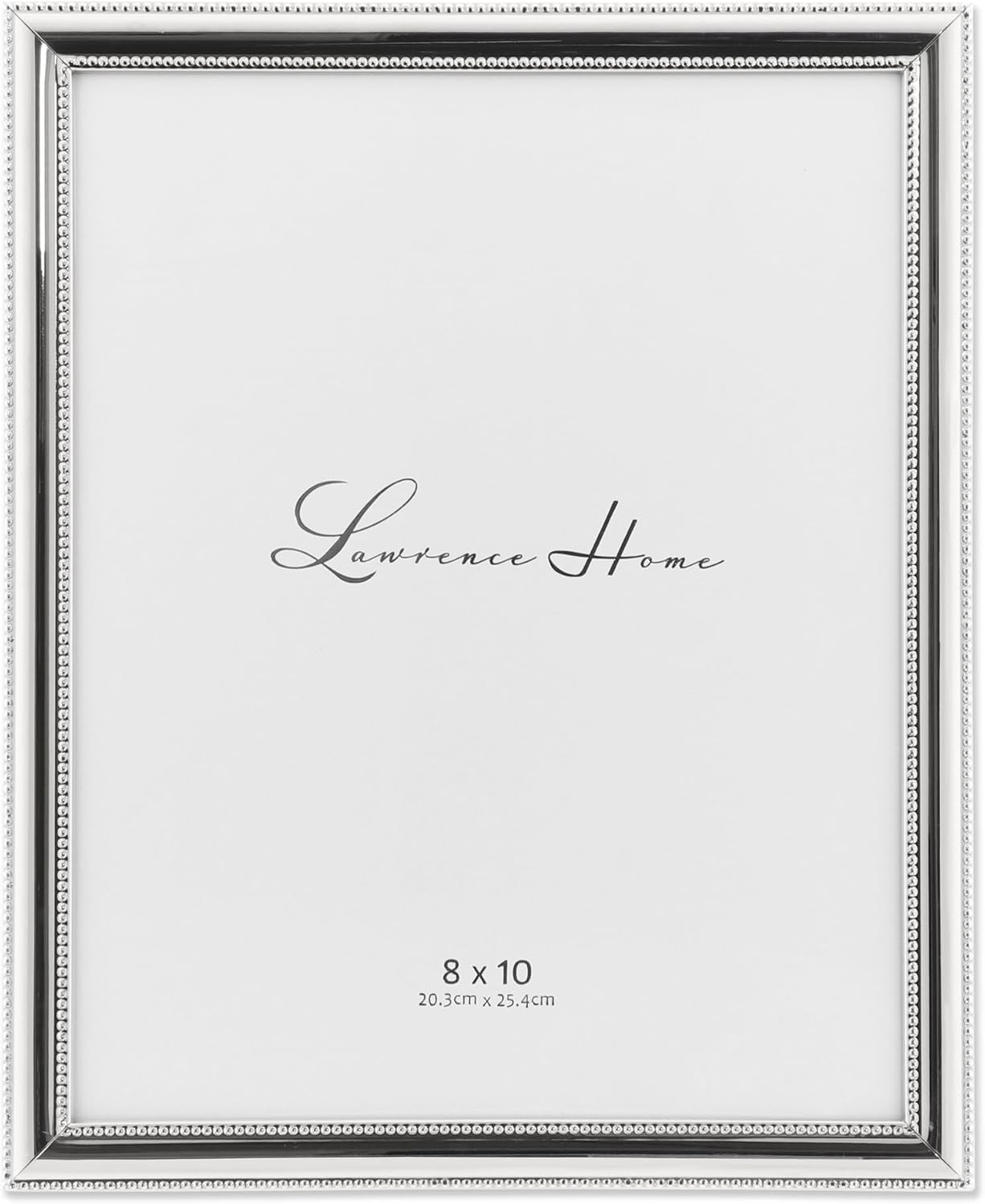 Lawrence Frames 510780 8x10 Metal Picture Frame Silver-Plate with Delicate Beading | Amazon (US)