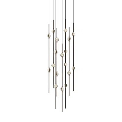 Constellation - Aries 12" Round LED Pendant - Espresso Black Fixture - White Optical Acrylic Shade - 2200K - 120" Cable | Perigold