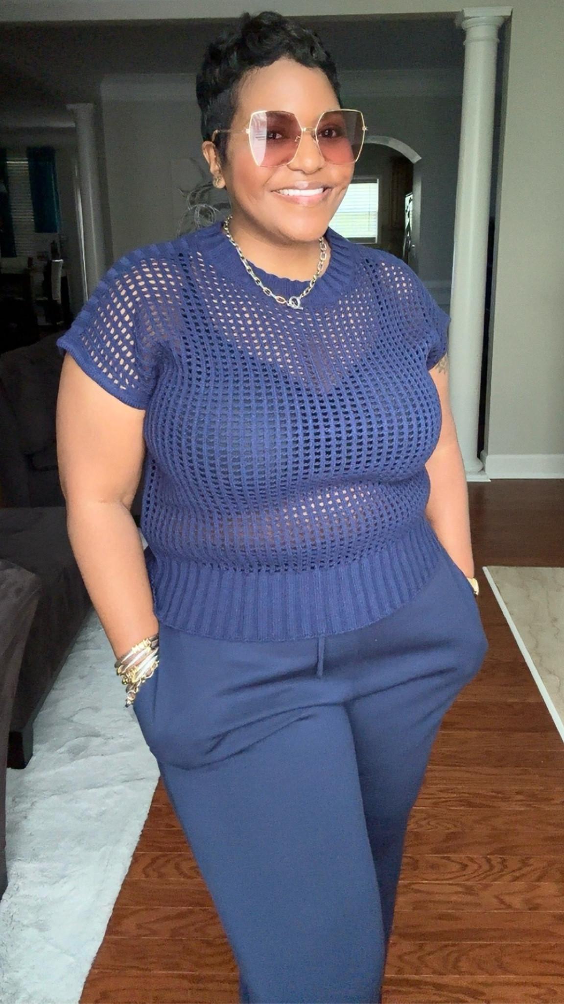 Wearing size XL 
HT: 5”5 
Crochet Two Piece Set #fashionover40 #twopieceset #springsets 

#LTKSeasonal #LTKMidsize #LTKOver40
