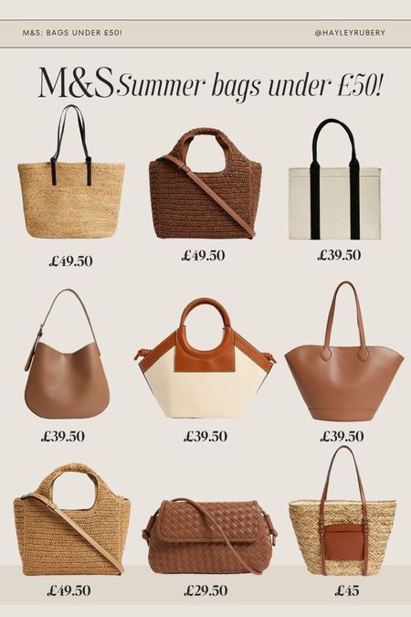 M&S Summer bags under £50 🤎 #Summer #Summerbags #Marksandspencer 

#LTKfindsunder50 #LTKfindsunder100 #LTKstyletip