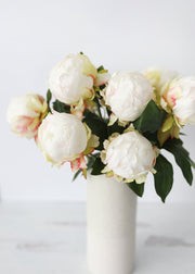 Artificial Flower Peony Bud in Cream White - 18" Tall | Afloral (US)