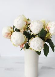 Artificial Flower Peony Bud in Cream White - 18" Tall | Afloral (US)