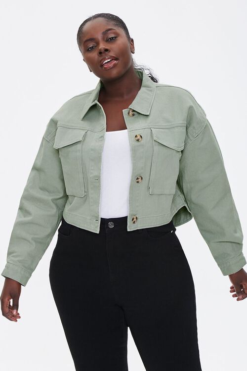 Plus Size Layered Cotton Jacket | Forever 21 (US)