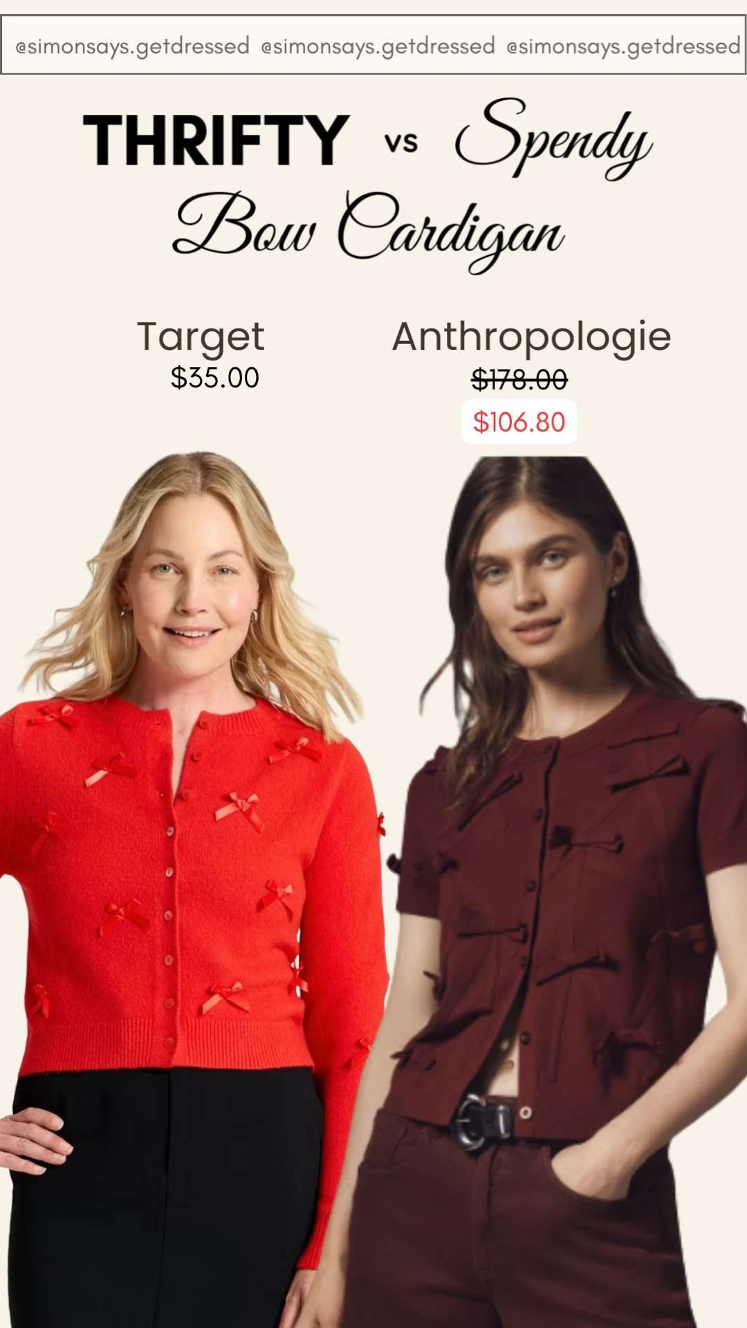 Two looks, one trend you need in your closet this season. Whether you love saving or splurging, this bow-trim cardigan brings instant charm to any outfit. 

Hit the bell in my LTK 🔔 (top right) so you get all the exclusives first! #LTKHoliday #LTKootd 

 