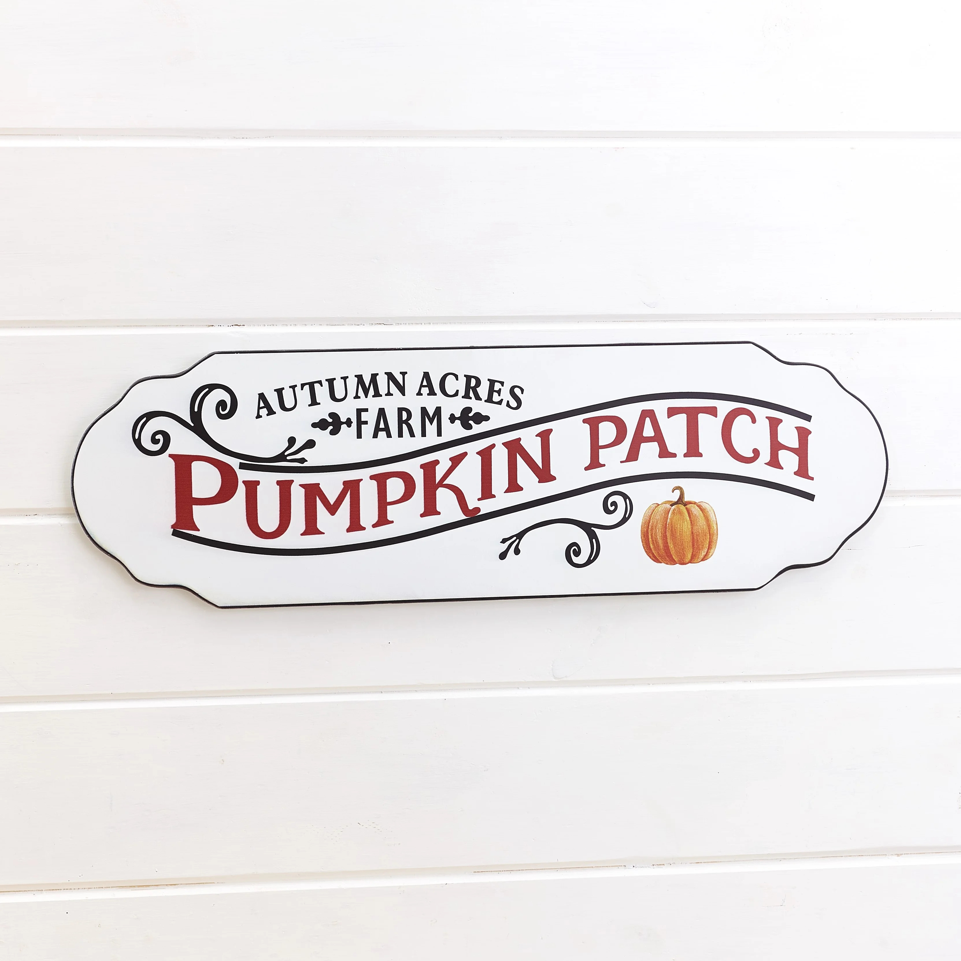 Metal Fall Wall Décor - Hanging Harvest Pumpkin Patch Sign - Vintage Autumn Home Accent - Walmar... | Walmart (US)