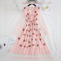 Strawberry Dress, Aesthetic Cottage Core Fairy Tulle Star Princess Cottagecore Dress Women | Etsy (US)