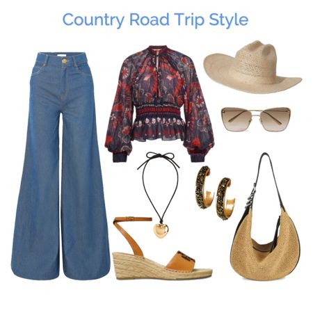 Roll through the countryside in effortless style! #CountryRoadOutfit #WideLegJeans #WedgeSandals



#LTKitbag #LTKshoecrush #LTKstyletip