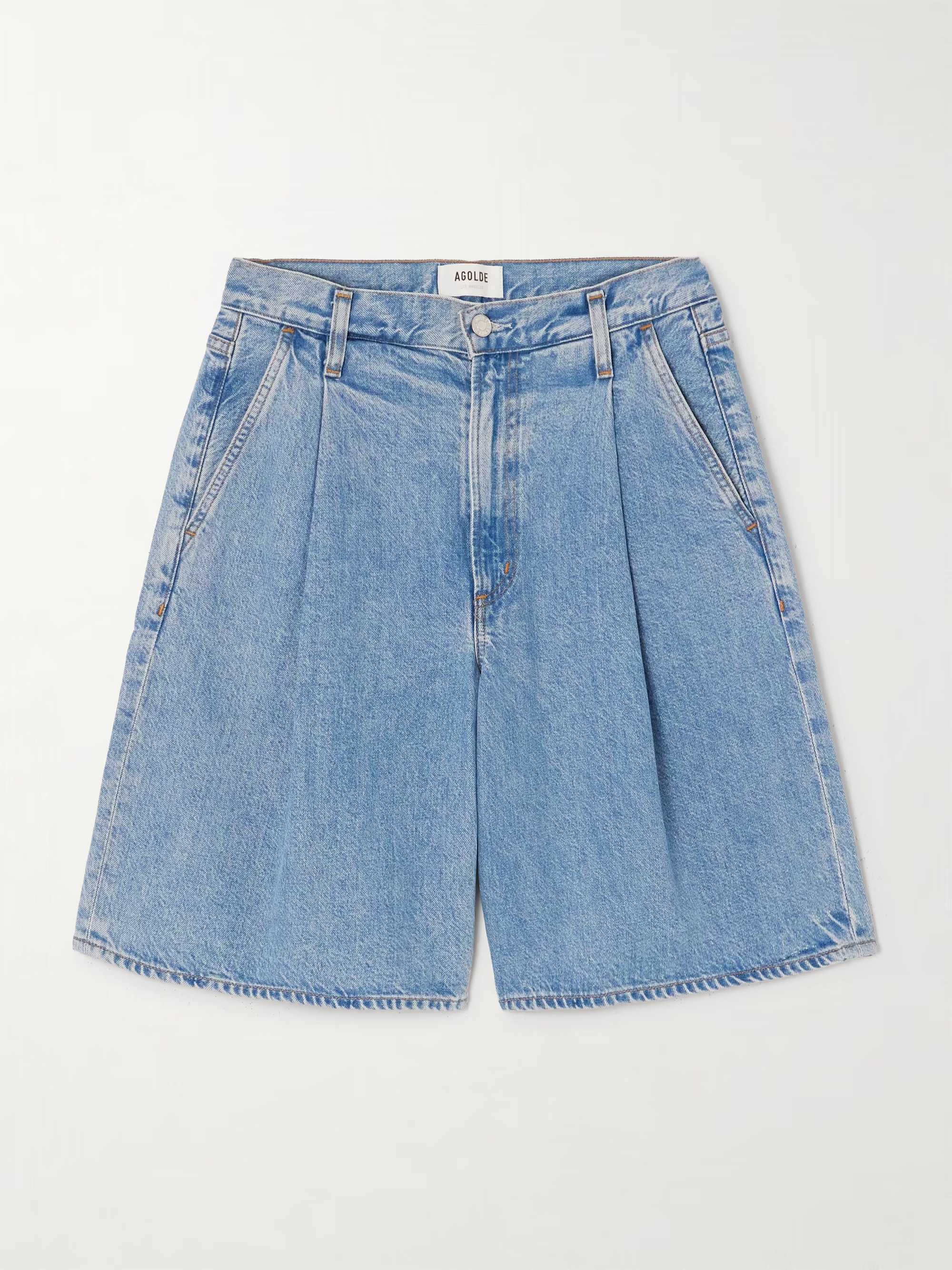 AGOLDEEllis pleated denim shorts | NET-A-PORTER (US)