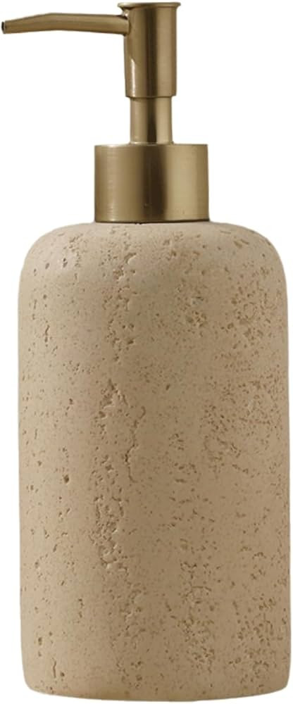 Liquid Soap Dispenser Refillable Stone Soap Dispenser Beige Travertine Liquid Shampoo Bottles Mar... | Amazon (US)