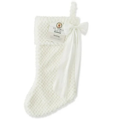 White Fur Christmas Stocking, 20", by My Texas House | Walmart (US)
