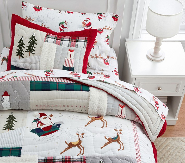 Santa Quilt & Shams | Pottery Barn Kids