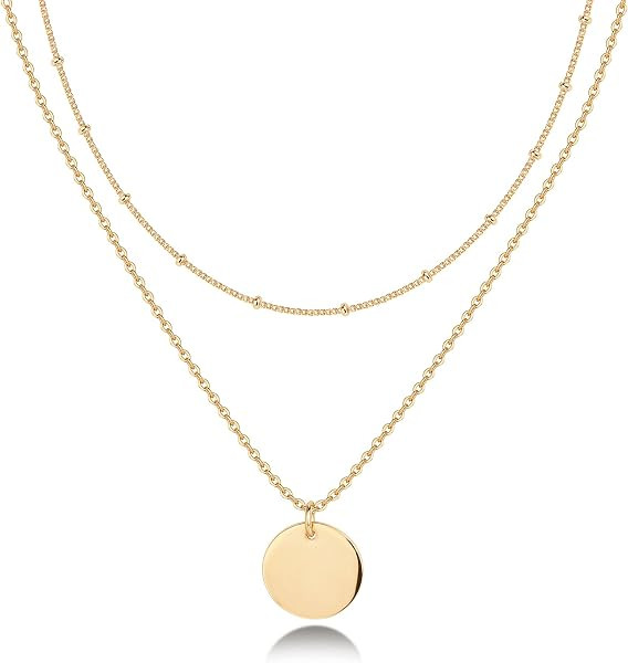 PAVOI 14K Gold Plated Layering Necklaces | Stylish Minimalist Design Pendant Necklaces | Butterfl... | Amazon (US)