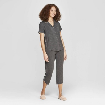 Women's Beautifully Soft Notch Collar Cropped Pajama Set - Stars Above™ | Target