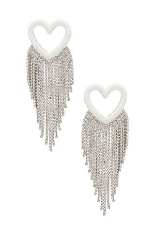EMMA PILLS Enamel Sparkling Hearts in White Gold from Revolve.com | Revolve Clothing (Global)