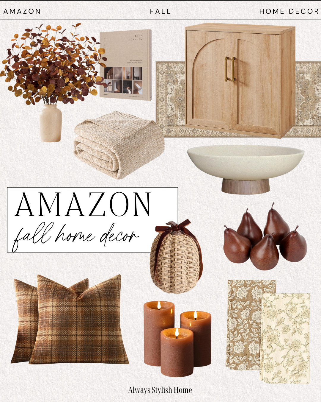 Cozy season starts here! Discover the latest Amazon Fall Home Decor new arrivals featuring affordable, designer-inspired finds to give your home a warm, elevated look for autumn. From neutral pumpkins, cozy throw blankets, ceramic vases, faux fall stems, candles, wood accents, coffee table decor, and seasonal pillows to modern organic home accessories, these Amazon finds make decorating for fall easy and budget-friendly. Follow for the best Amazon home finds, fall decorating ideas, trending home decor, cozy home inspiration, and weekly new arrivals. 

 #LTKSeasonal #LTKHome
