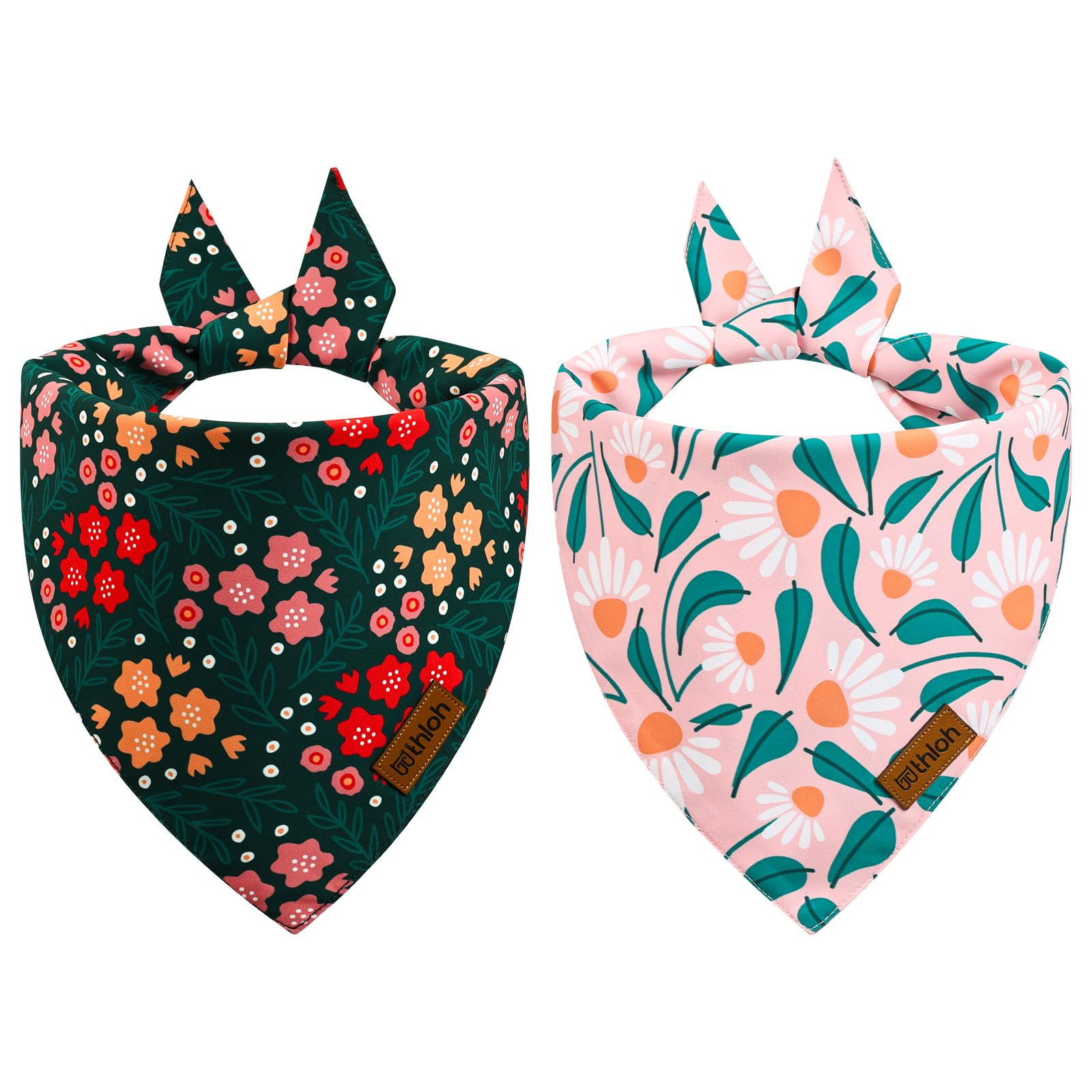 Spring Dog Bandanas - 2 Pack Floral Dog Scarf for Boy & Girl, Premium Durable Fabric, Adjustable ... | Amazon (US)