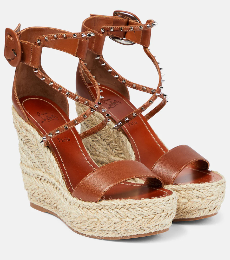 Christian Louboutin Chocazeppa leather wedge espadrilles | Mytheresa (US/CA)