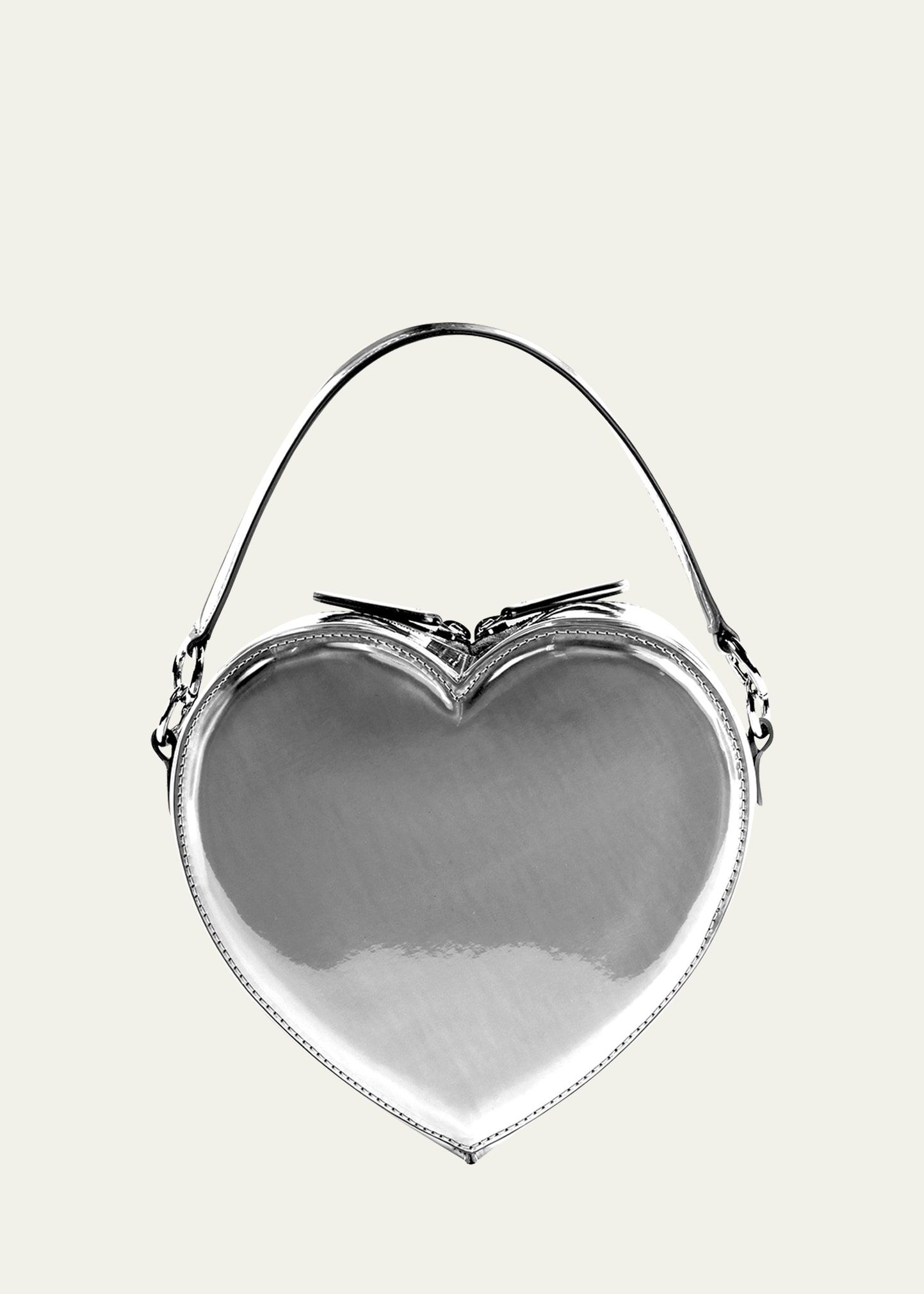 Liselle Kiss Harley Heart Metallic Faux-Leather Top-Handle Bag | Bergdorf Goodman