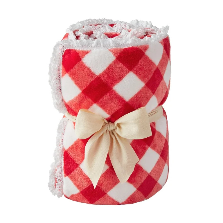 The Pioneer Woman Charming Check Plush Throw, 50" x 72", Red | Walmart (US)