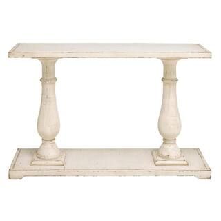 Litton Lane 48 in. White Rectangle Wood Farmhouse Console Table 52786 | The Home Depot