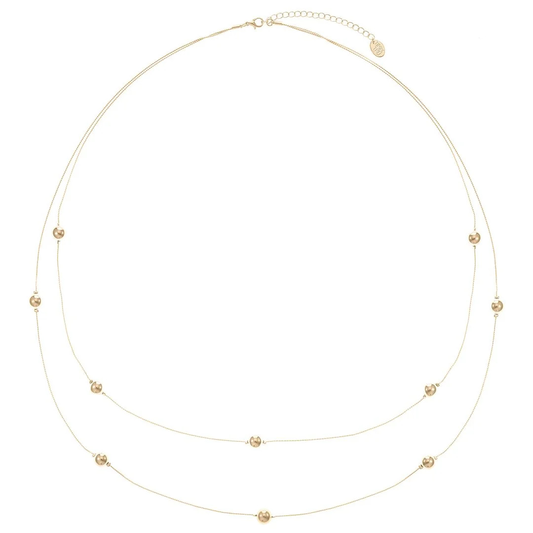 Time and Tru 32" Long 2-Layer Gold Tone Necklace for Women | Walmart (US)