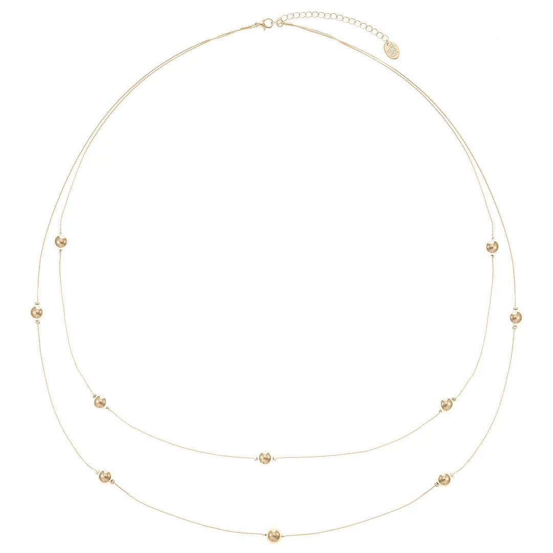 Time and Tru 32" Long 2-Layer Gold Tone Necklace for Women - Walmart.com | Walmart (US)