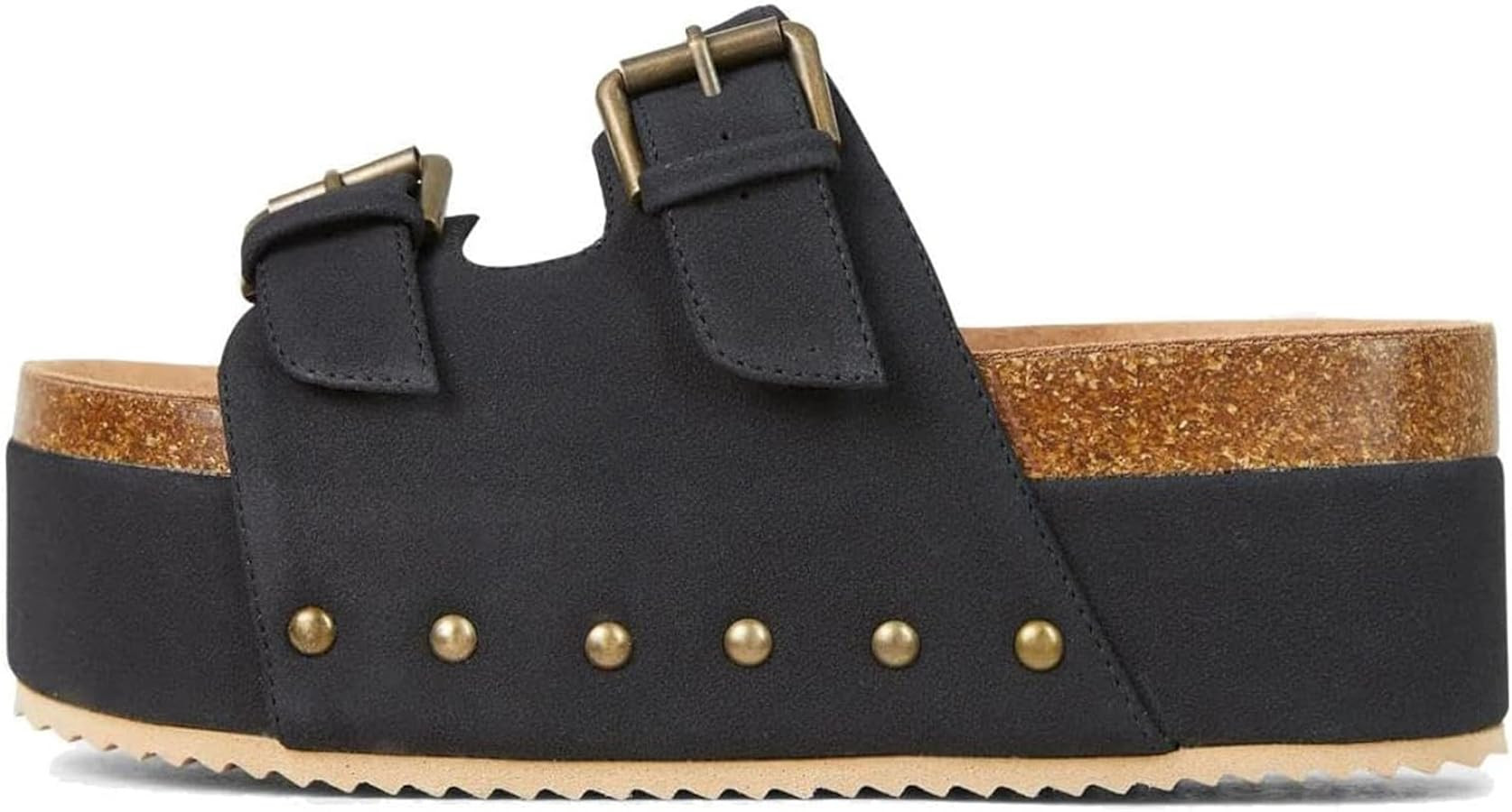 MICIFA Women's Suede Platform Sandals Cork Buckled Band Platform Sandals Clogs Slip On Flatform S... | Amazon (US)