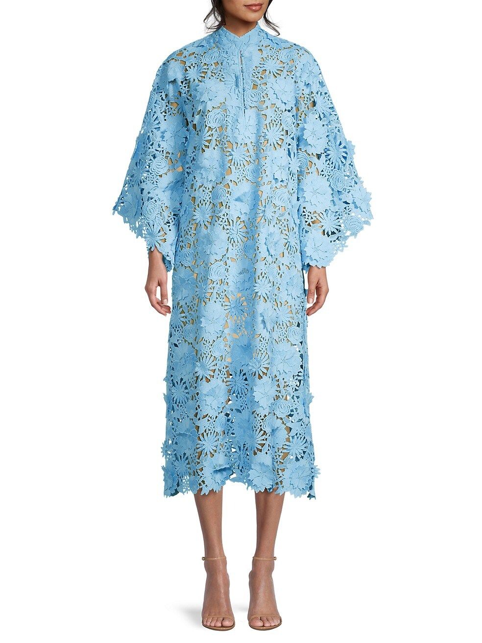 Floral-Lace Caftan Midi-Dress | Saks Fifth Avenue