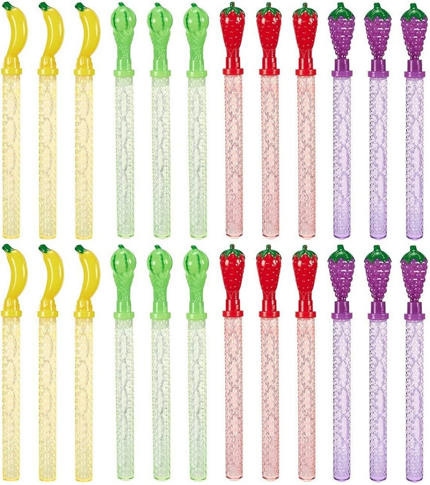 24-Pack Bubble Wands - Play Bubbles - Bubble Stick Party Favors, Fruit-Themed Bubble Party Suppli... | Amazon (US)