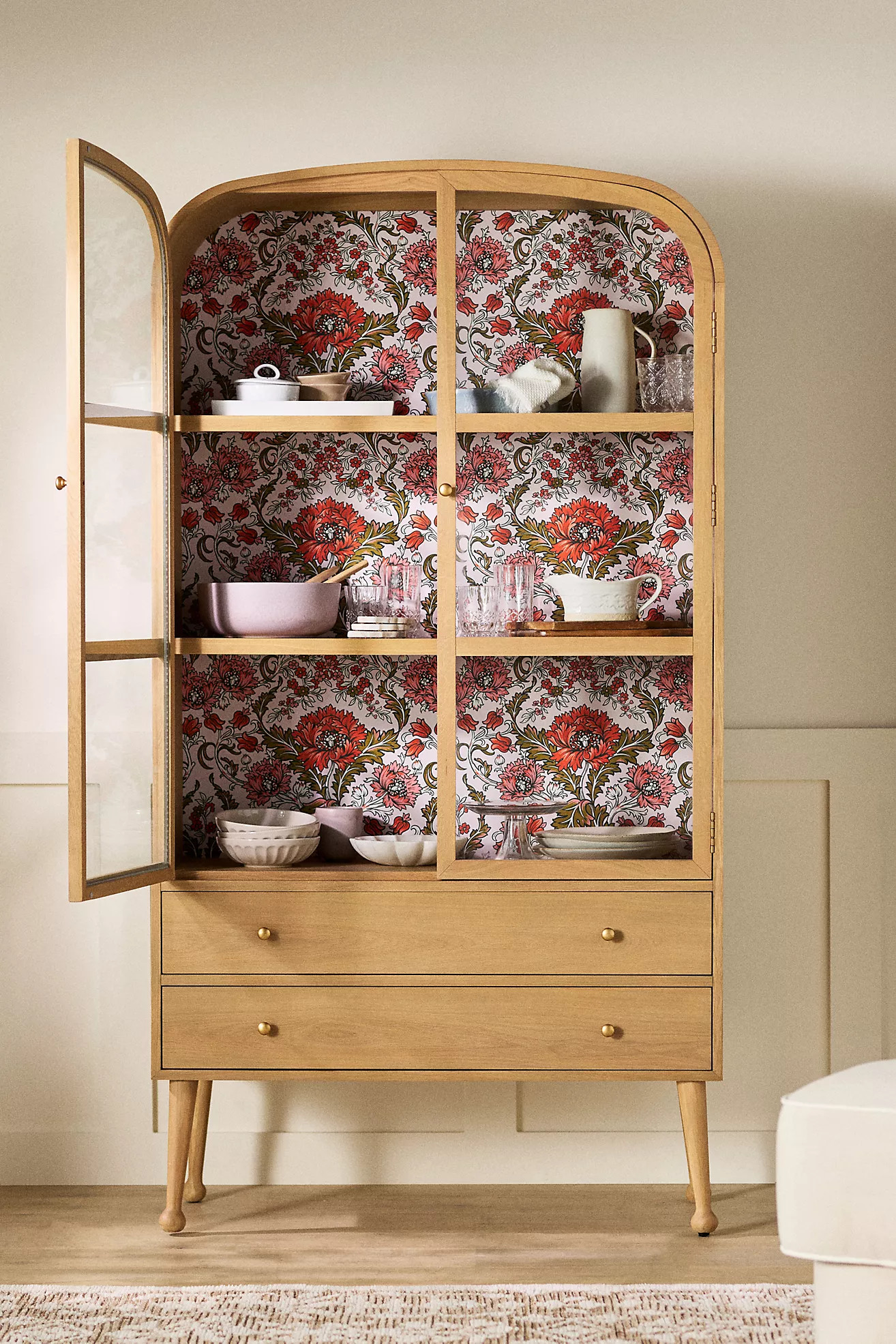 Moretti Oak Curio Cabinet | Anthropologie (US)