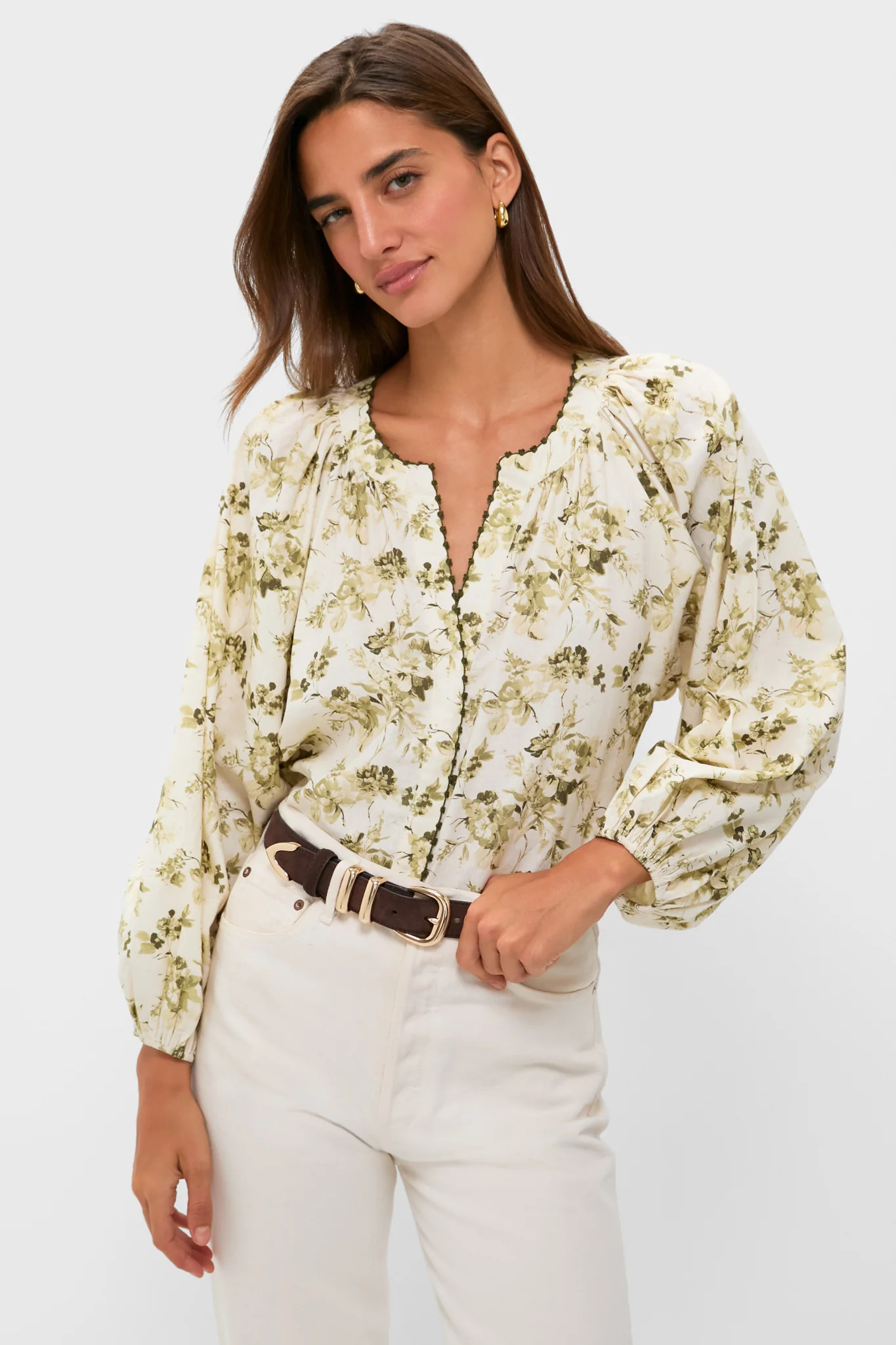 Sage & Ivory Floral Stella Blouse | Tuckernuck (US)