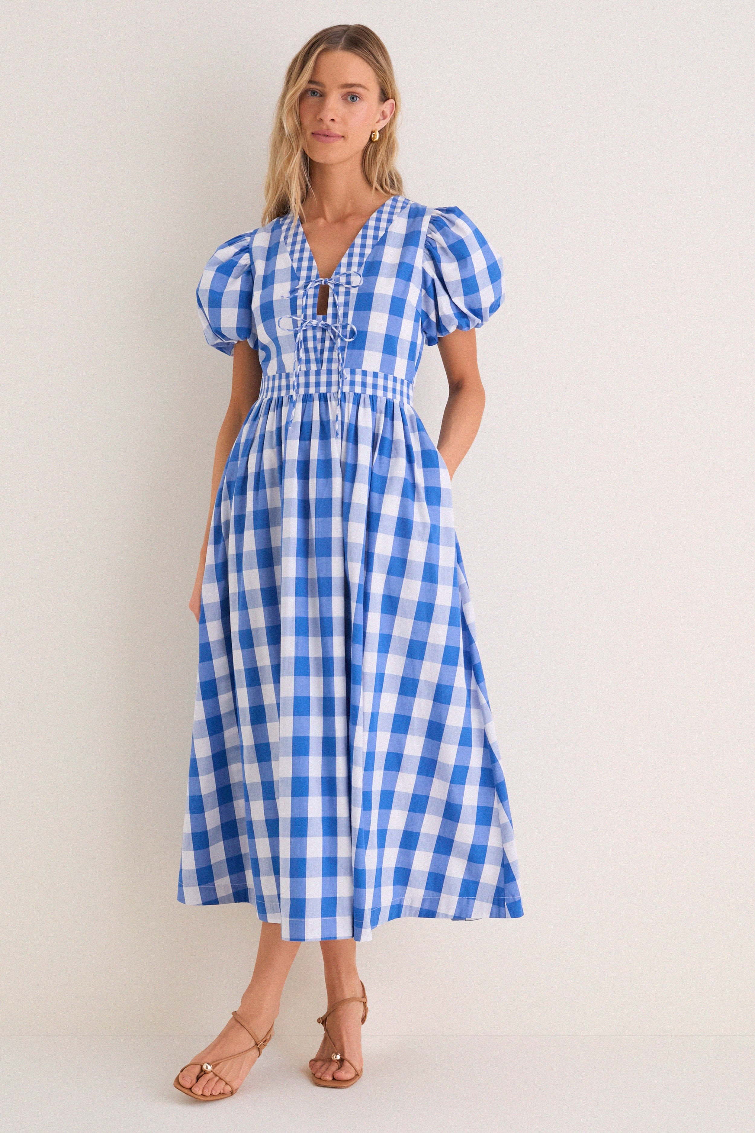 Blue Gingham Prim Maxi Dress | Tuckernuck (US)