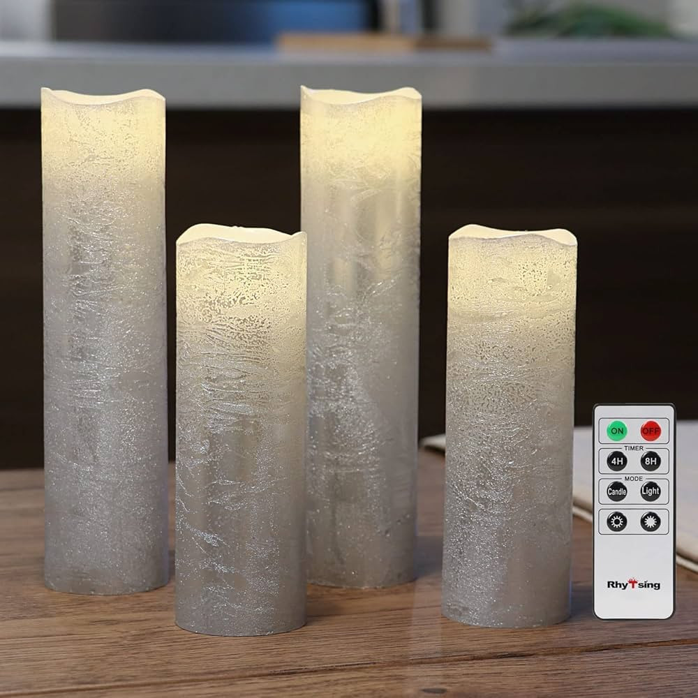 Rhytsing Slim Battery Operated Led Candles, Flameless Candles with Remote, Textured Wax Finish, B... | Amazon (CA)
