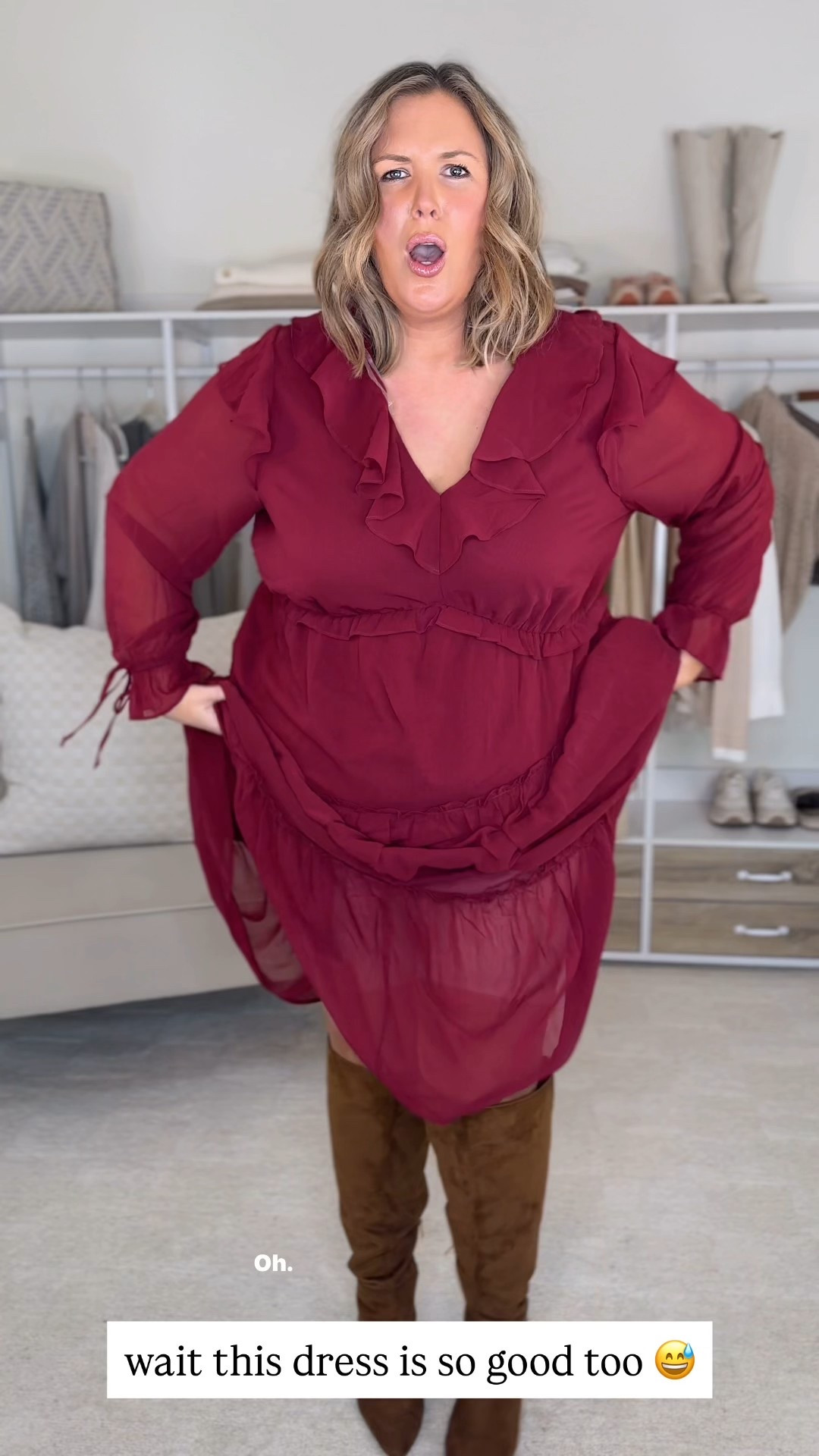 Fully stocked in wine, black, and mostly stocked in leopard!!!! I LOVE THIS $25 DRESS!!! Runs true do not size down! I’m in 2X! I might wear this on Thanksgiving?! 

#LTKPlusSize #LTKCyberWeek #LTKHoliday