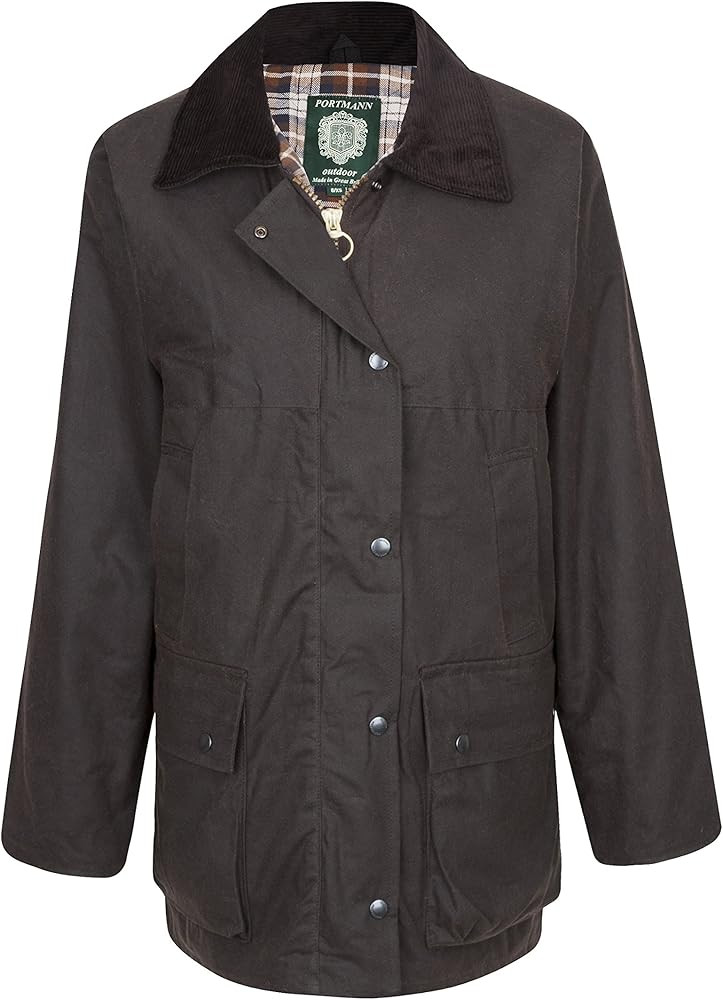 Portmann Womens Ladies Premium Quality Padded Wax Jacket Made in UK (2XL, Brown) | Amazon (UK)