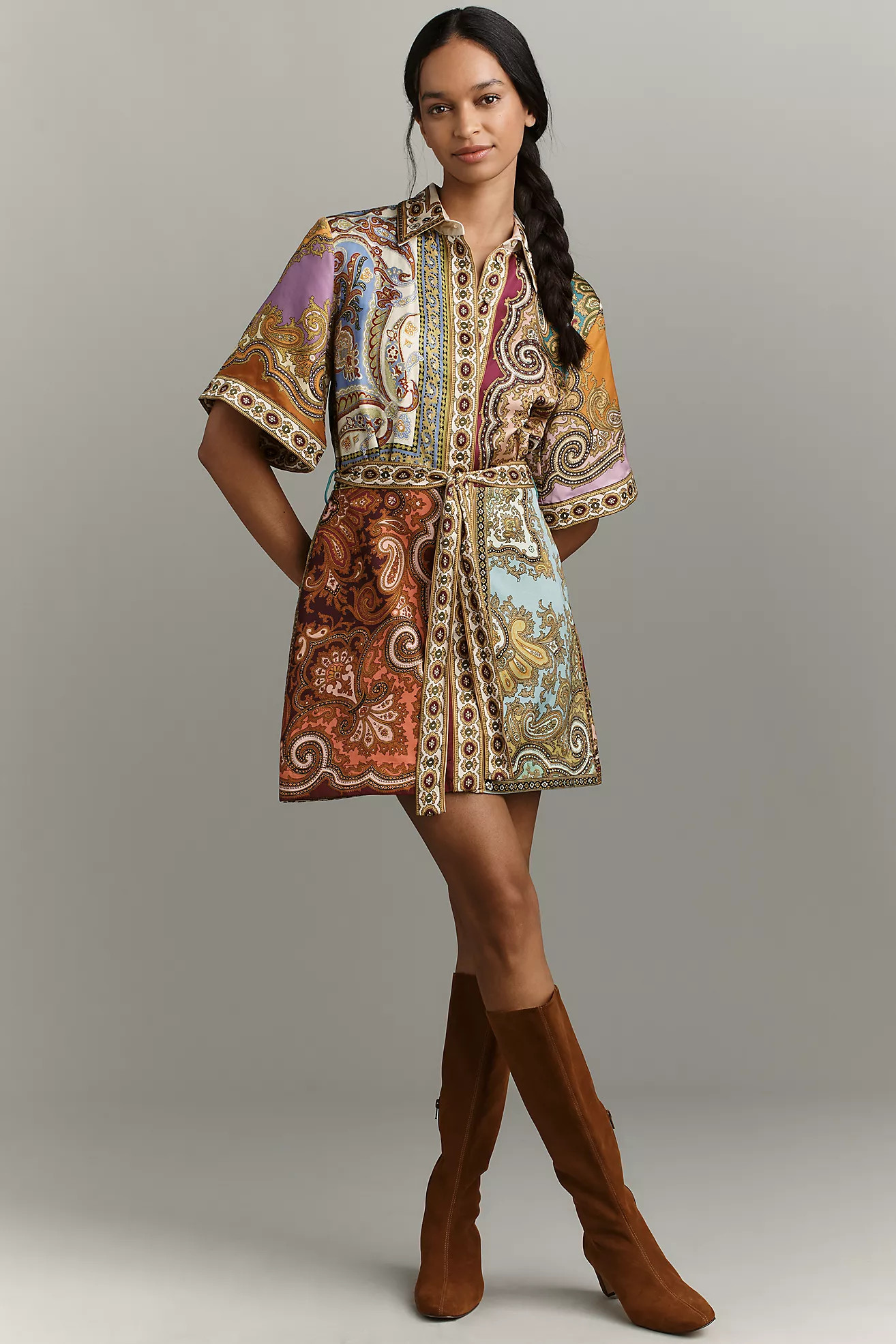 ALÉMAIS Clemenza Spliced Mini Dress | Anthropologie (US)