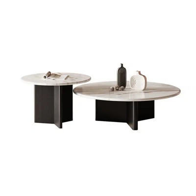 Modern Stone Top Round Coffee Table Set | Wayfair North America