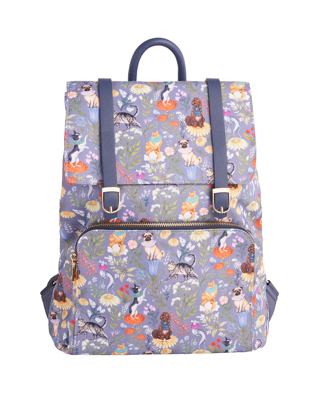 Pets Portraits Blue Backpack | Medium-sized Daily Essential | Fable England | Fable England