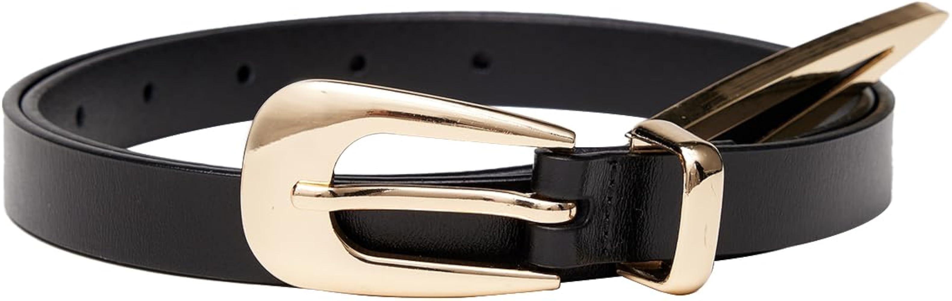 Women's Thin Belts, Womens Skinny Waist Belts, Adjustable Genuine Leather Belt for Women Dresses ... | Amazon (US)