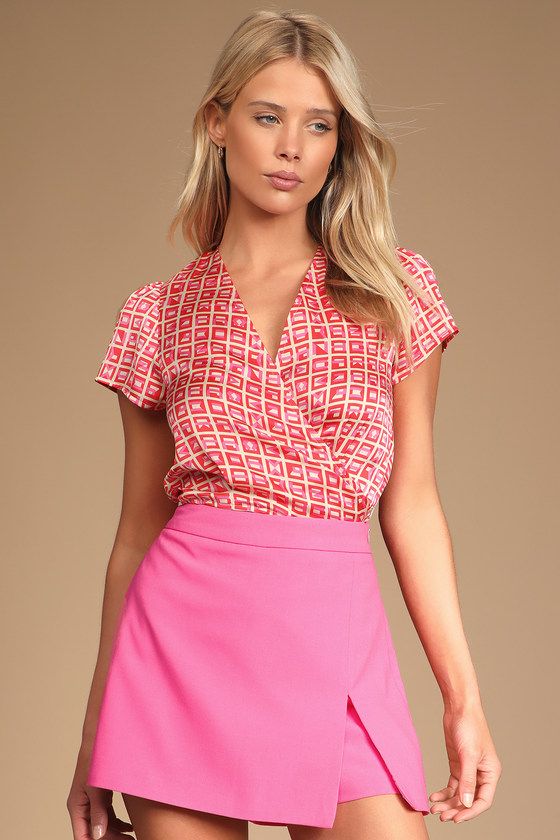Keep it Stylish Hot Pink High-Waisted Skort | Lulus (US)