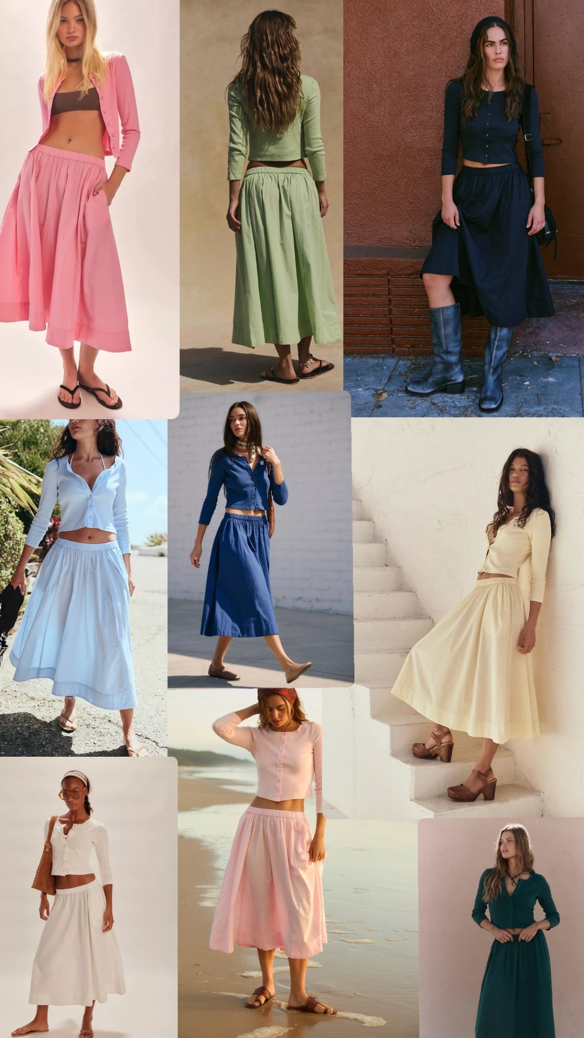 the most perfect skirt cardigan set from free people! love all the colors and almost 100% cotton so perfect for spring and summer weather 💛 can make for a modest outfit with a tank top or tshirt underneath!

#LTKSaleAlert #LTKgrwm #LTKootd