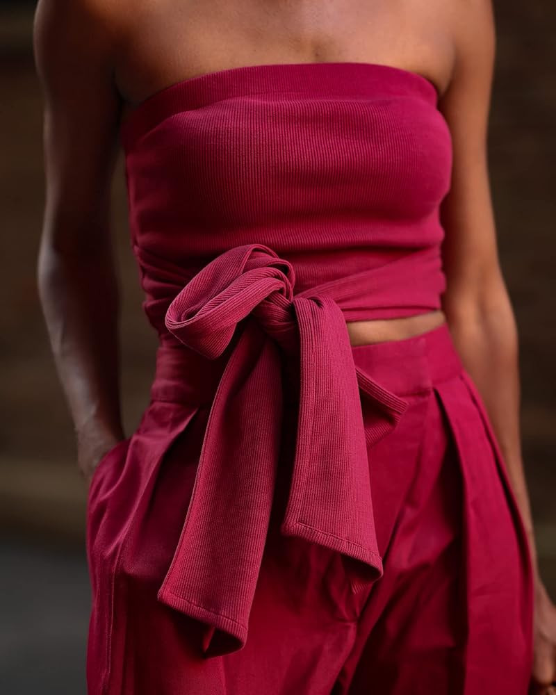 The Drop Women's Rhubarb Wrap Ribbed Top by @signedblake | Amazon (US)